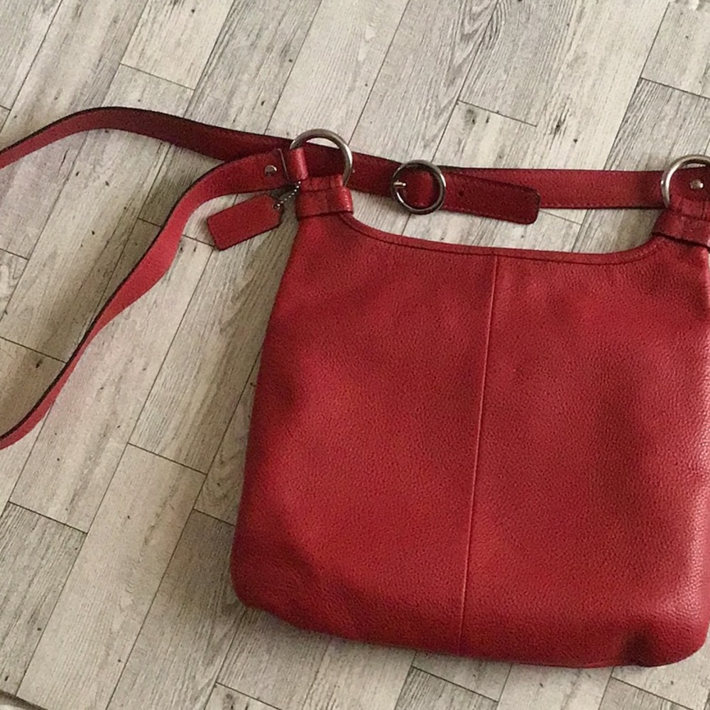 Coach Red Leather Shoulder Bag - Picture 3 of 5